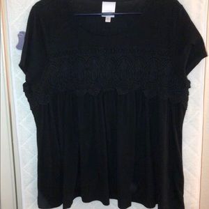 LC Lauren Conrad black crochet top- XL